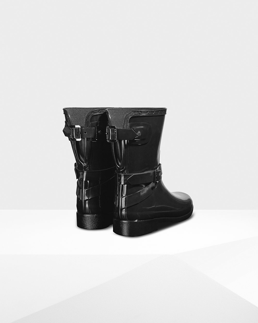 Hunter Mujer Refined Adjustable Gloss - Botas de Lluvia Negras - 460-NBFMVS